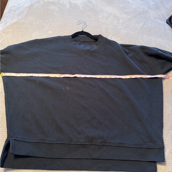 aerie Black Waffle Knit Crewneck Sweatshirt large - Picture 4 of 4